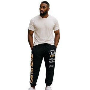 Muhammed Ali Black Graphic Sweatpants Mens Size Medium Loungewear Activewear